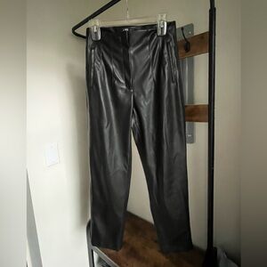 Zara Pleated Leather Pants
